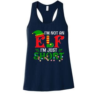 IM Not An Elf IM Just Short Christmas Elf Costume Xmas Women's Racerback Tank