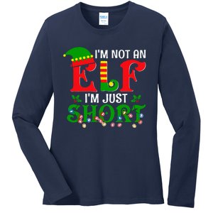 IM Not An Elf IM Just Short Christmas Elf Costume Xmas Ladies Long Sleeve Shirt