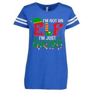 IM Not An Elf IM Just Short Christmas Elf Costume Xmas Enza Ladies Jersey Football T-Shirt