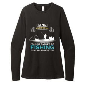 IM Not Antisocial ID Just Rather Be Fishing Angler Gift Womens CVC Long Sleeve Shirt