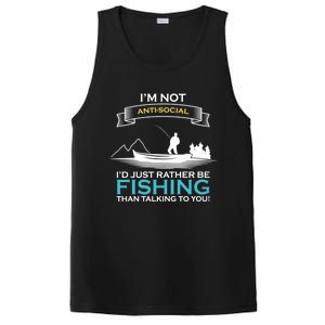 IM Not Antisocial ID Just Rather Be Fishing Angler Gift PosiCharge Competitor Tank