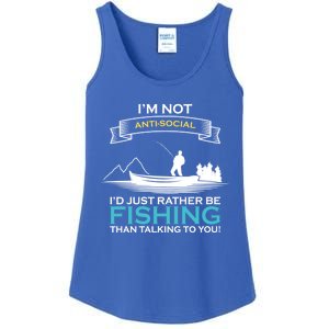 IM Not Antisocial ID Just Rather Be Fishing Angler Gift Ladies Essential Tank