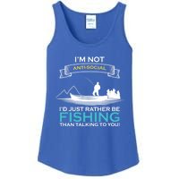 IM Not Antisocial ID Just Rather Be Fishing Angler Gift Ladies Essential Tank