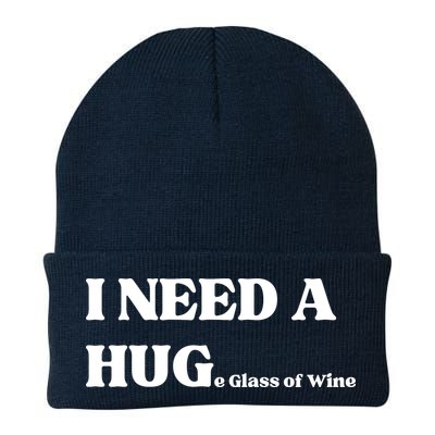 I Need A Huge Glass Of Wine Funny I Need A Hug Knit Cap Winter Beanie