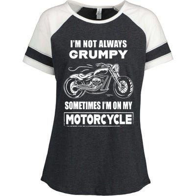 IM Not Always Grumpy Sometimes IM On My Motorcycle Enza Ladies Jersey Colorblock Tee