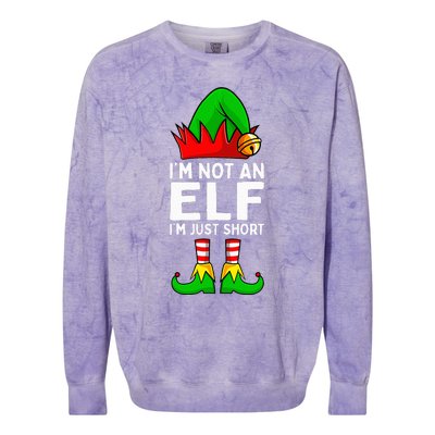 I'm Not An Elf Im Just Short Funny Christmas  Colorblast Crewneck Sweatshirt