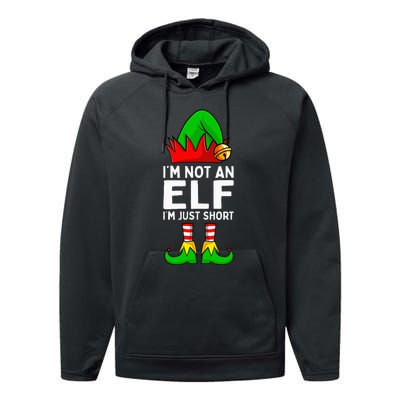 I'm Not An Elf Im Just Short Funny Christmas  Performance Fleece Hoodie