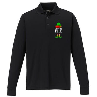 I'm Not An Elf Im Just Short Funny Christmas  Performance Long Sleeve Polo