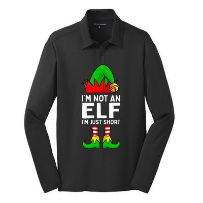 I'm Not An Elf Im Just Short Funny Christmas  Silk Touch Performance Long Sleeve Polo