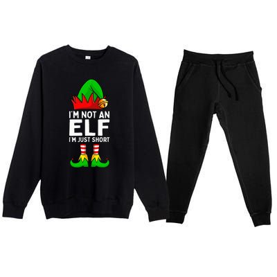 I'm Not An Elf Im Just Short Funny Christmas  Premium Crewneck Sweatsuit Set