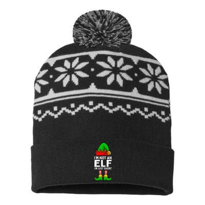 I'm Not An Elf Im Just Short Funny Christmas  USA-Made Snowflake Beanie