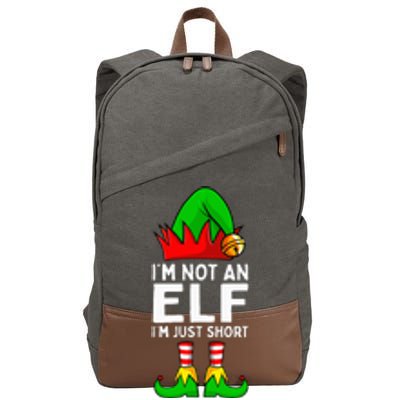 I'm Not An Elf Im Just Short Funny Christmas  Cotton Canvas Backpack