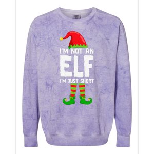 IM Not An Elf IM Just Short Merry Christmas Elf Xmas Funny Colorblast Crewneck Sweatshirt