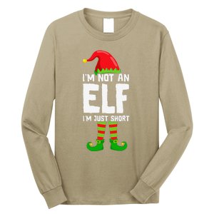 IM Not An Elf IM Just Short Merry Christmas Elf Xmas Funny Long Sleeve Shirt