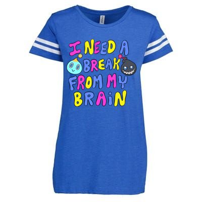 I Need A Break From My Brain Enza Ladies Jersey Football T-Shirt