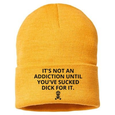 It’s Not An Addiction Until You’ve Sucked Dick For It Shirt (On Front) Sustainable Knit Beanie