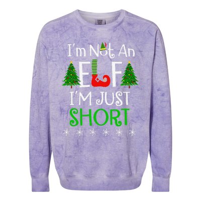 Im Not An Elf Just Short Funny Christmas Xmas Colorblast Crewneck Sweatshirt