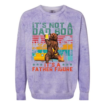 ItS Not A Dad Bod ItS Father Figure Funny Bear Beer Lovers Colorblast Crewneck Sweatshirt