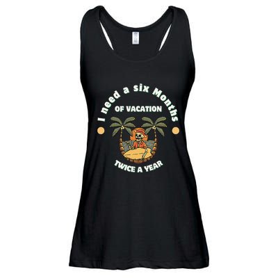 I Need A Six Months Vacation Twice A Year Ladies Essential Flowy Tank