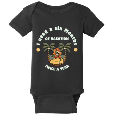 I Need A Six Months Vacation Twice A Year Baby Bodysuit