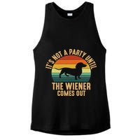 It’s Not A Party Until Wiener Comes Out, Funny Dachshund Ladies PosiCharge Tri-Blend Wicking Tank