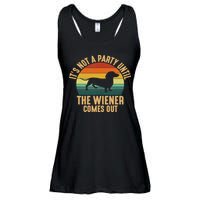 It’s Not A Party Until Wiener Comes Out, Funny Dachshund Ladies Essential Flowy Tank
