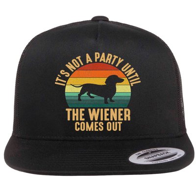 It’s Not A Party Until Wiener Comes Out, Funny Dachshund Flatbill Hat
