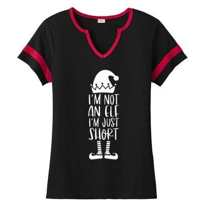 I'm Not An Elf I'm Just Short Family Matching Christmas Xmas Ladies Halftime Notch Neck Tee