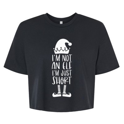 I'm Not An Elf I'm Just Short Family Matching Christmas Xmas Bella+Canvas Jersey Crop Tee