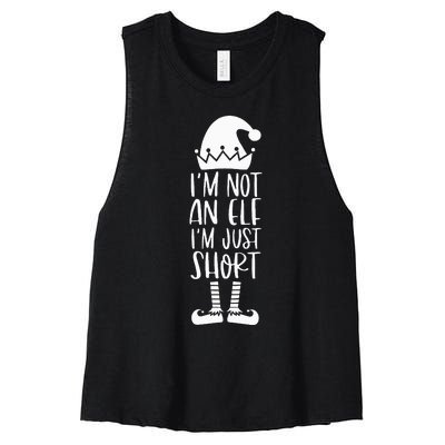 I'm Not An Elf I'm Just Short Family Matching Christmas Xmas Women's Racerback Cropped Tank