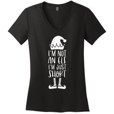 I'm Not An Elf I'm Just Short Family Matching Christmas Xmas Women's V-Neck T-Shirt