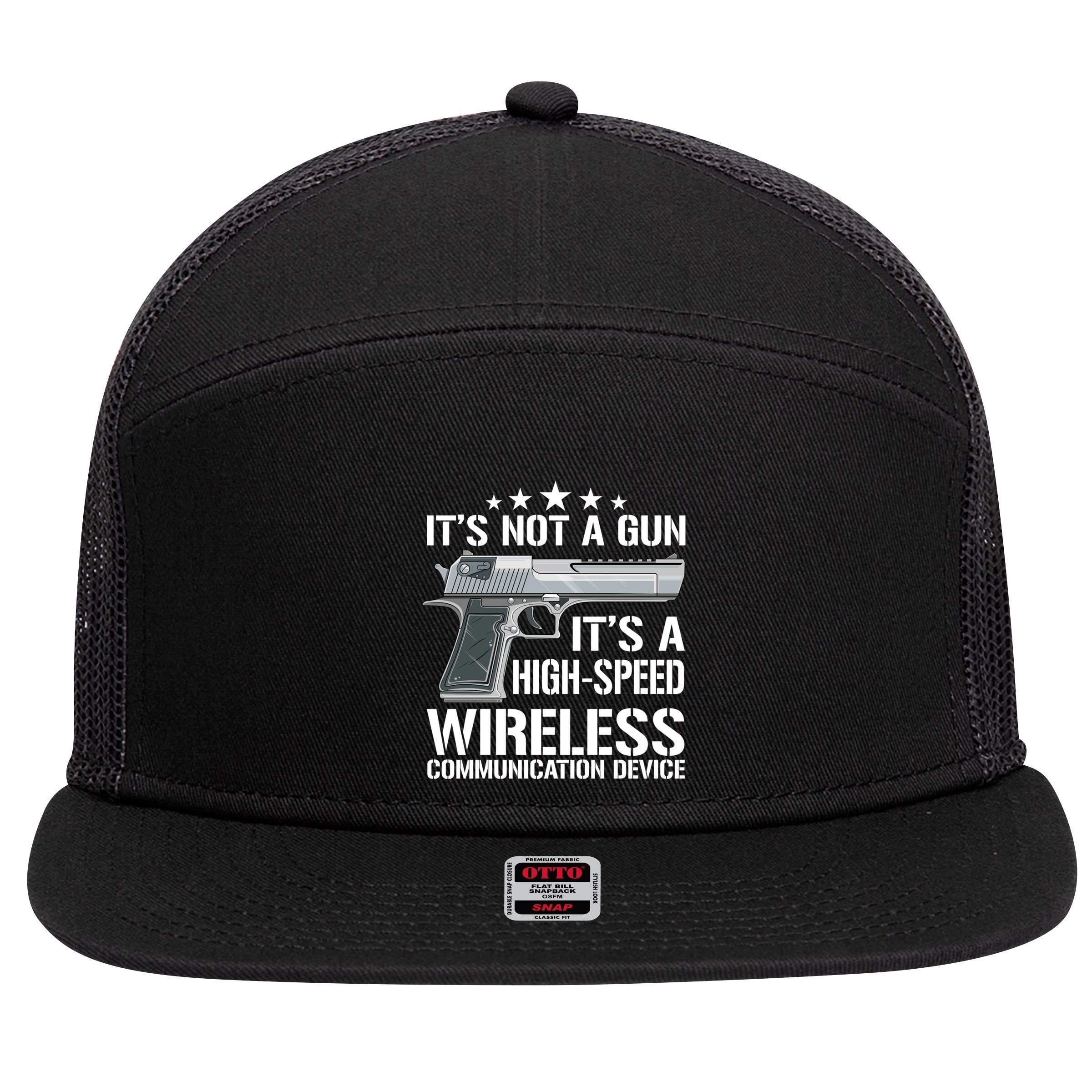 Its Not A Gun Meme Funny Gift Funny Its Not A Gun Cool Gift 7 Panel Mesh Trucker Snapback Hat
