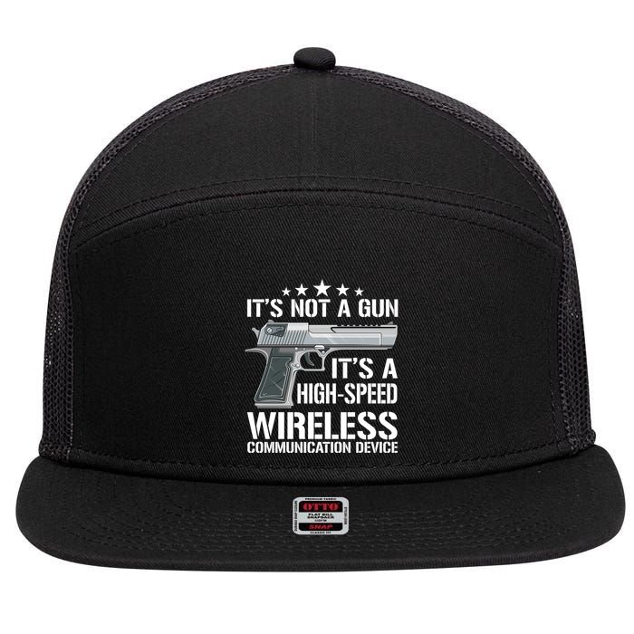 Its Not A Gun Meme Funny Gift Funny Its Not A Gun Cool Gift 7 Panel Mesh Trucker Snapback Hat