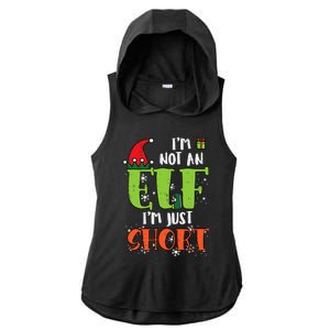 Im Not An Elf Just Short Funny Christmas Xmas Ladies PosiCharge Tri-Blend Wicking Draft Hoodie Tank