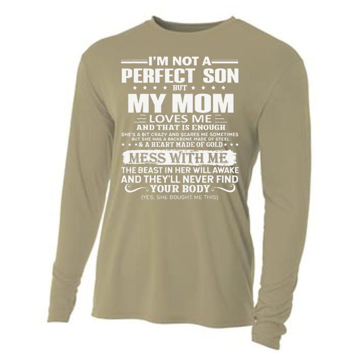 I'm Not A Perfect Son But My Crazy Mom Loves Me Mother's Day Cooling Performance Long Sleeve Crew