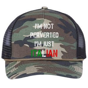 I'm Not A Perverted I'm Just Italian   Retro Rope Trucker Hat Cap