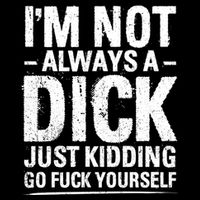 IM Not Always A Dick Just Ding Go Fuck Yourself Gift Flat Bill Trucker Hat