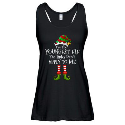 IM Not An Elf Im Just Short Funny Christmas Matching Family Ladies Essential Flowy Tank