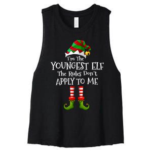 IM Not An Elf Im Just Short Funny Christmas Matching Family Women's Racerback Cropped Tank