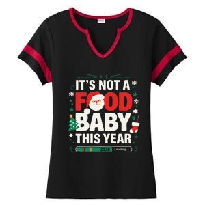 Its Not A Food Baby This Year Xmas 2028 Christmas Pregnancy Ladies Halftime Notch Neck Tee