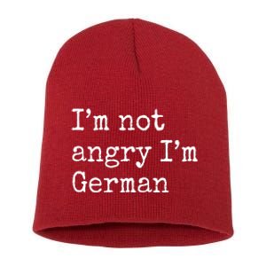 Im Not Angry Im German Funny Oktoberfest Short Acrylic Beanie