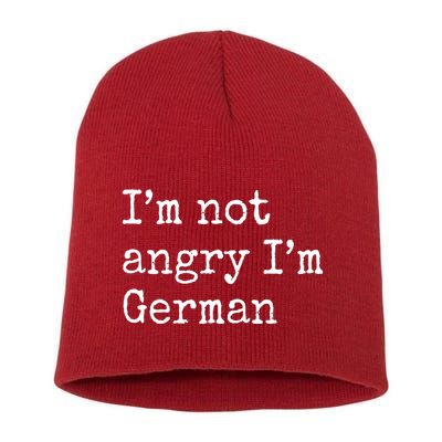 Im Not Angry Im German Funny Oktoberfest Short Acrylic Beanie