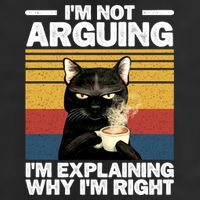 I'm Not Arguing I'm Explaining Why I'm Right Funny Cat 7 Panel Mesh Trucker Snapback Hat