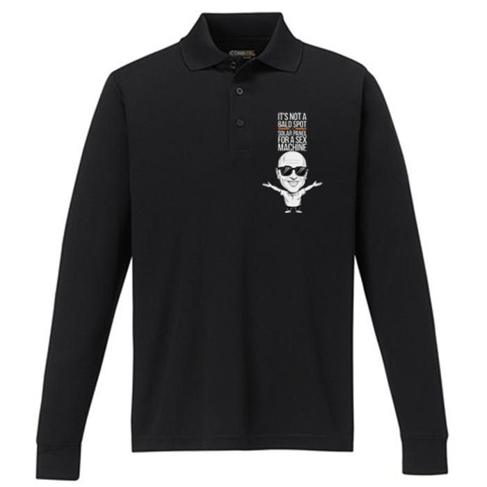 ItS Not A Bald Spot ItS A Solar Panel For A Sex Machine Performance Long Sleeve Polo