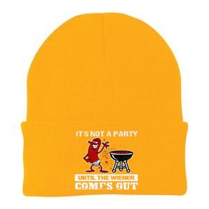 Its Not A Party Until The Wiener Comes Out Hot Dog BBQ Knit Cap Winter Beanie