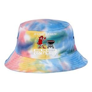 Its Not A Party Until The Wiener Comes Out Hot Dog BBQ Tie Dye Newport Bucket Hat