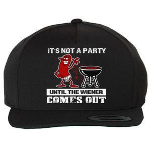 Its Not A Party Until The Wiener Comes Out Hot Dog BBQ Wool Snapback Cap