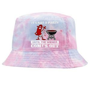 Its Not A Party Until The Wiener Comes Out Hot Dog BBQ Tie-Dyed Bucket Hat