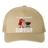 Its Not A Party Until The Wiener Comes Out Hot Dog BBQ Yupoong Adult 5-Panel Trucker Hat