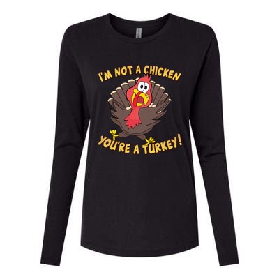 I'm Not A Chicken You're A Turkey Funny Thanksgiving Gift Womens Cotton Relaxed Long Sleeve T-Shirt